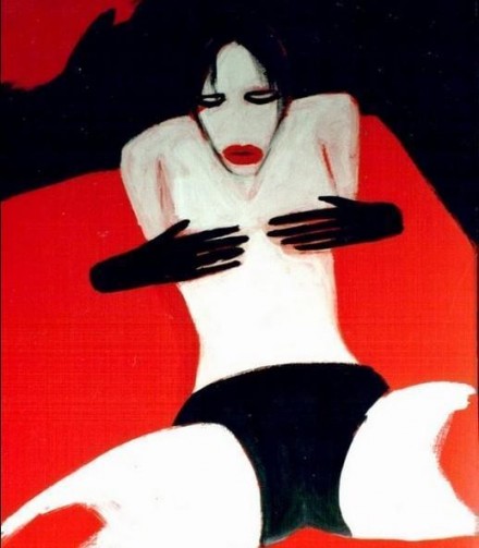 Ragazza Manson `s del 1997, 70x50 cm, acrilico su tela - WOODNS