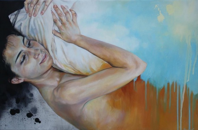 A espera - L'attesa ,oil on canvas, 60 cm x 90 cm, 2011 - WOODNS