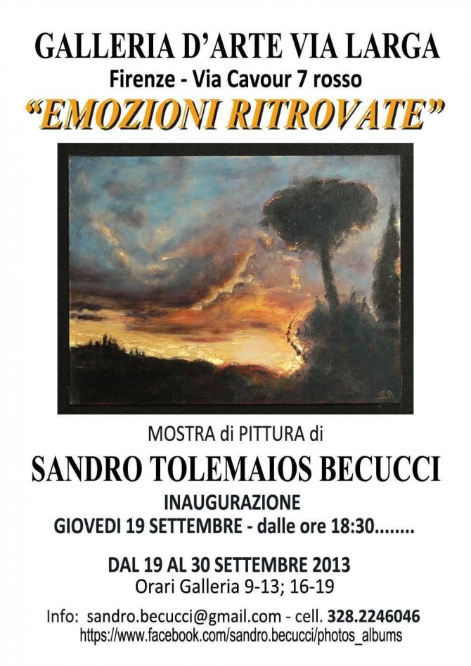 Sandro Tolemaios Becucci, EMOZIONI RITROVATE ,Firenze settembre 2013 - WOODNS