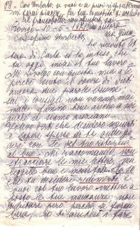 El extracto de una carta de la tía Gina, en el período turbulento de la partida - WOODNS