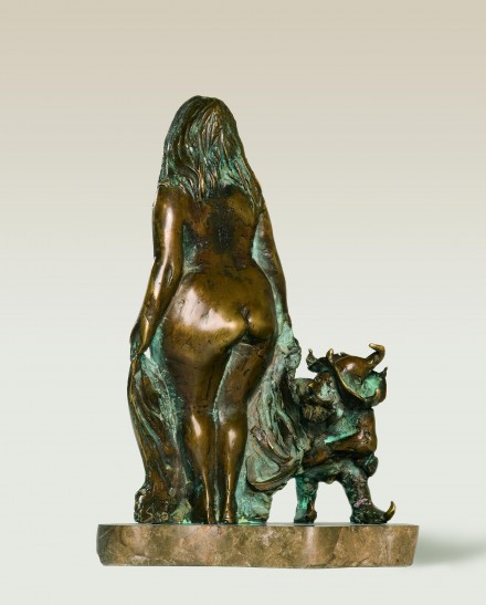 Neugier, Bronze, 21x13x8cm - WOODNS