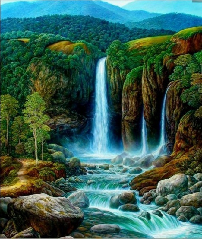 Wasserfall Blau - WOODNS