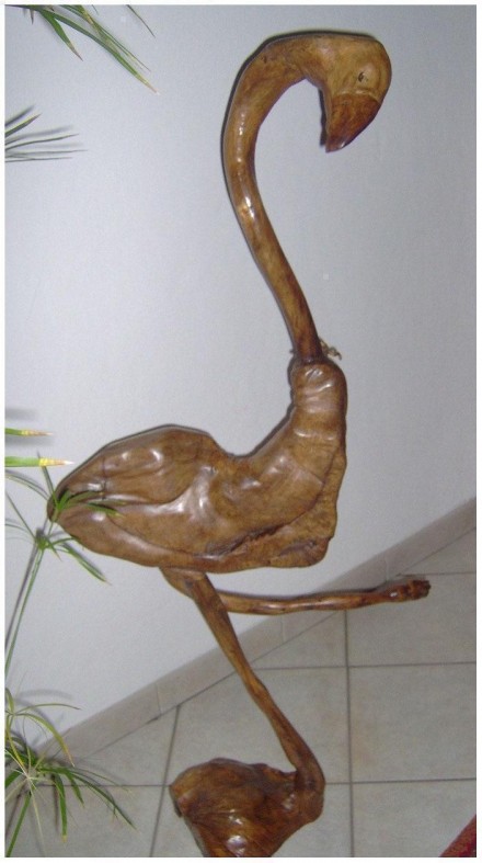 Flamingo, height 110 cm - wood 2009 - WOODNS