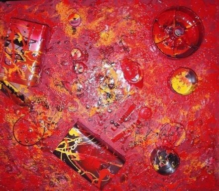 Red passion - Plastics, metals 60 x 50 cm -2008 - WOODNS