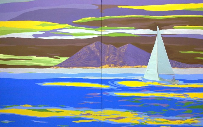 In the sea, acrylic, 160x100 cm - WOODNS