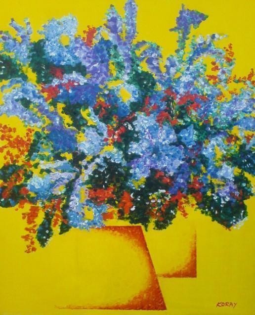 FLOWERS IN MY MIND Acrylique sur toile 50 x 60 cm encadrée 2009 - WOODNS